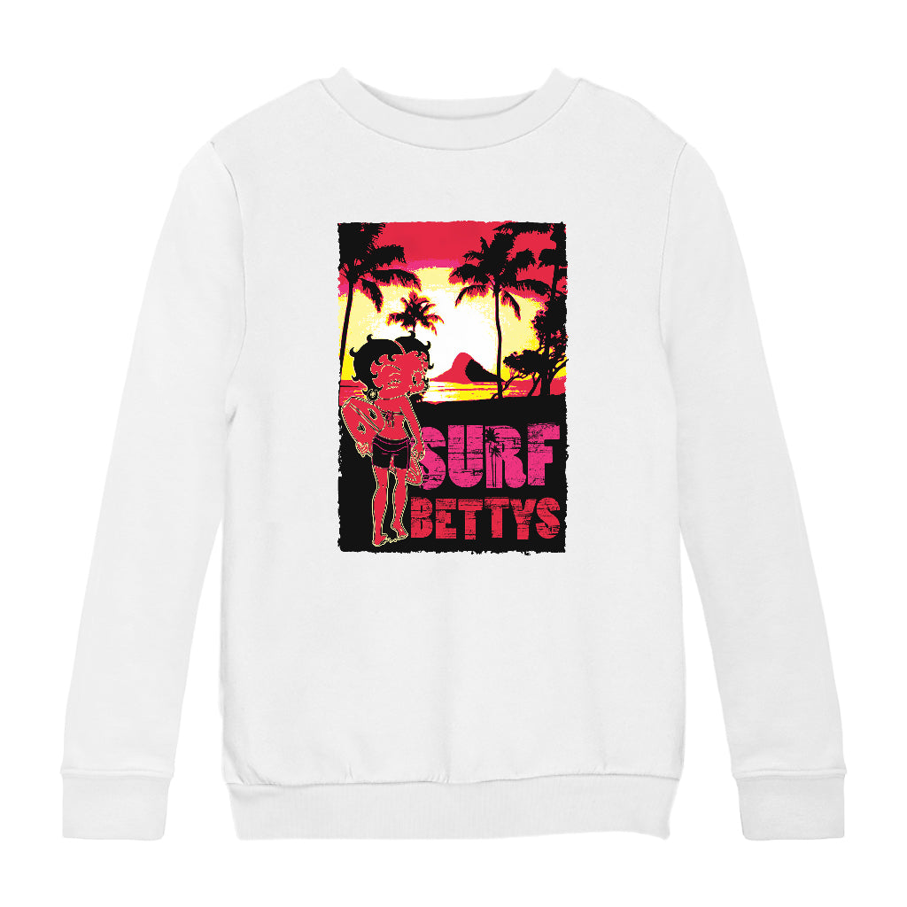 Betty Boop Surf Bettys Sunset Kids Sweatshirt