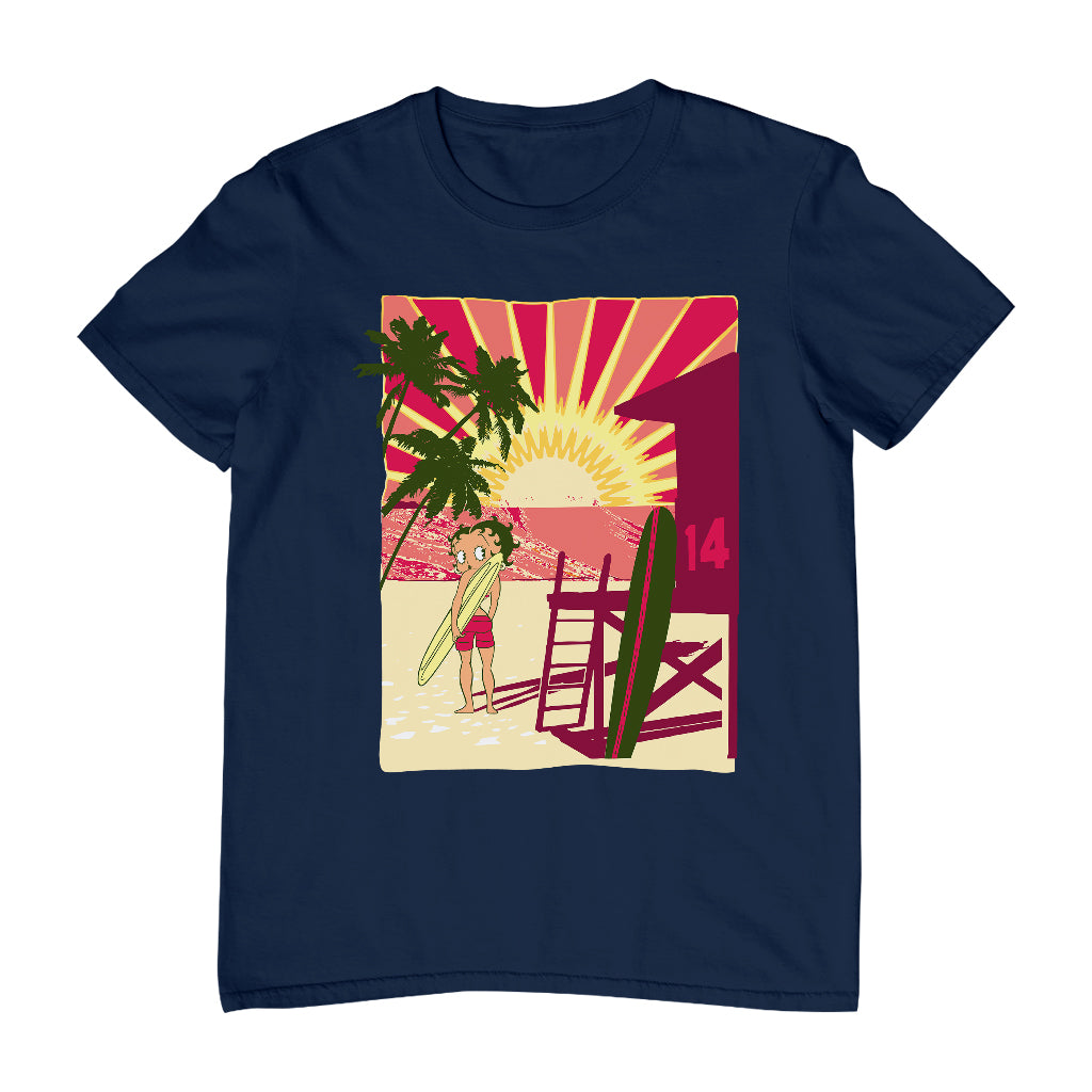 Betty Boop Sunset Beach Surfer Men's T-Shirt