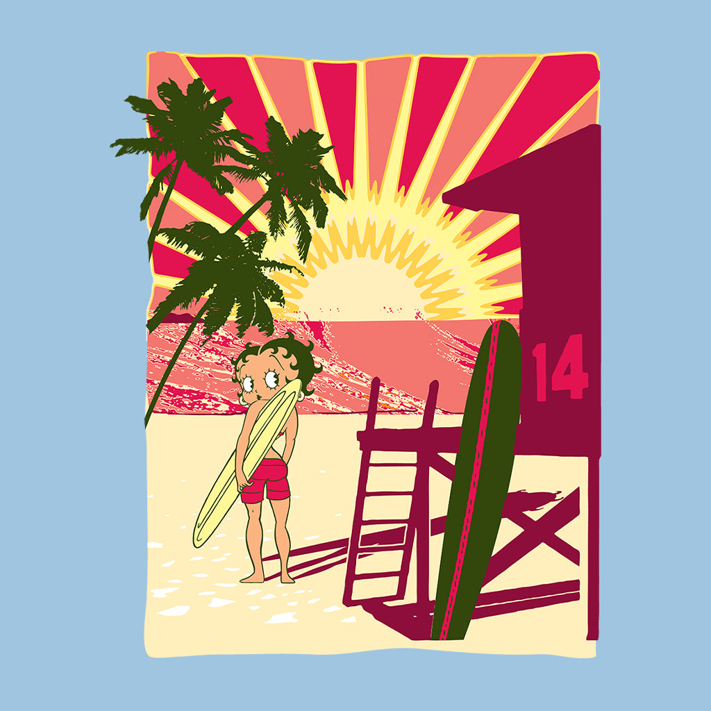 Betty Boop Sunset Beach Surfer Women's T-Shirt