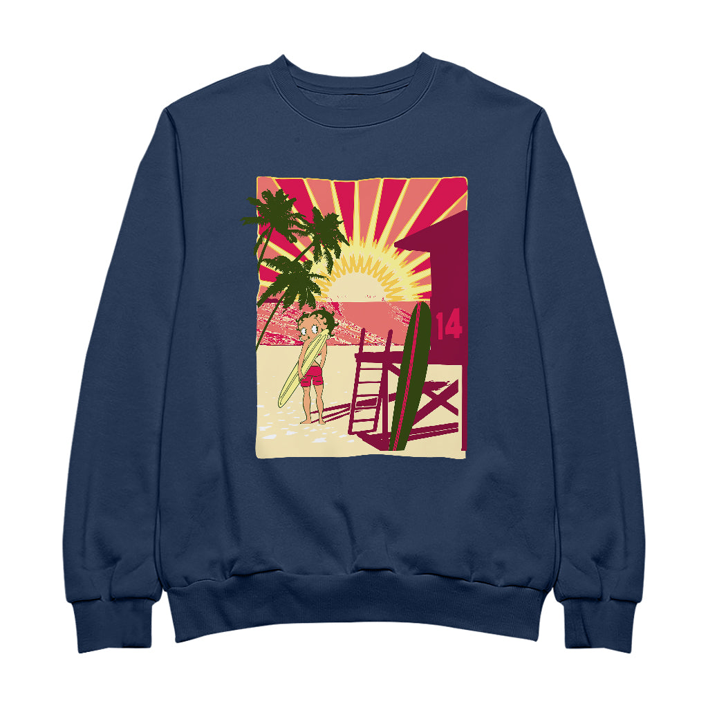 Betty Boop Sunset Beach Surfer Women's Sweatshirt