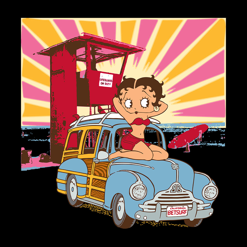 Betty Boop Beach Pin Up Surf Car Kids Sweatshirt
