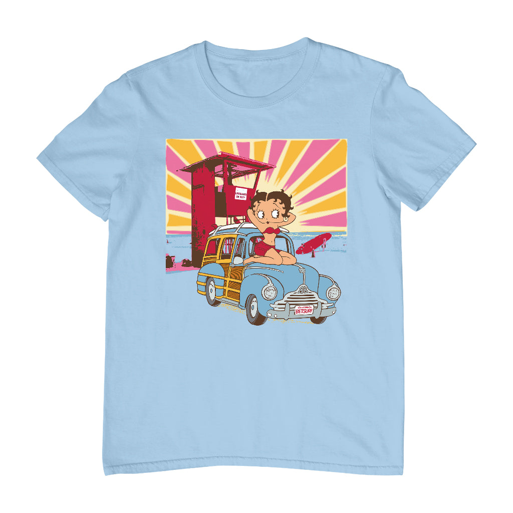 Betty Boop Beach Pin Up Surf Car Men's T-Shirt