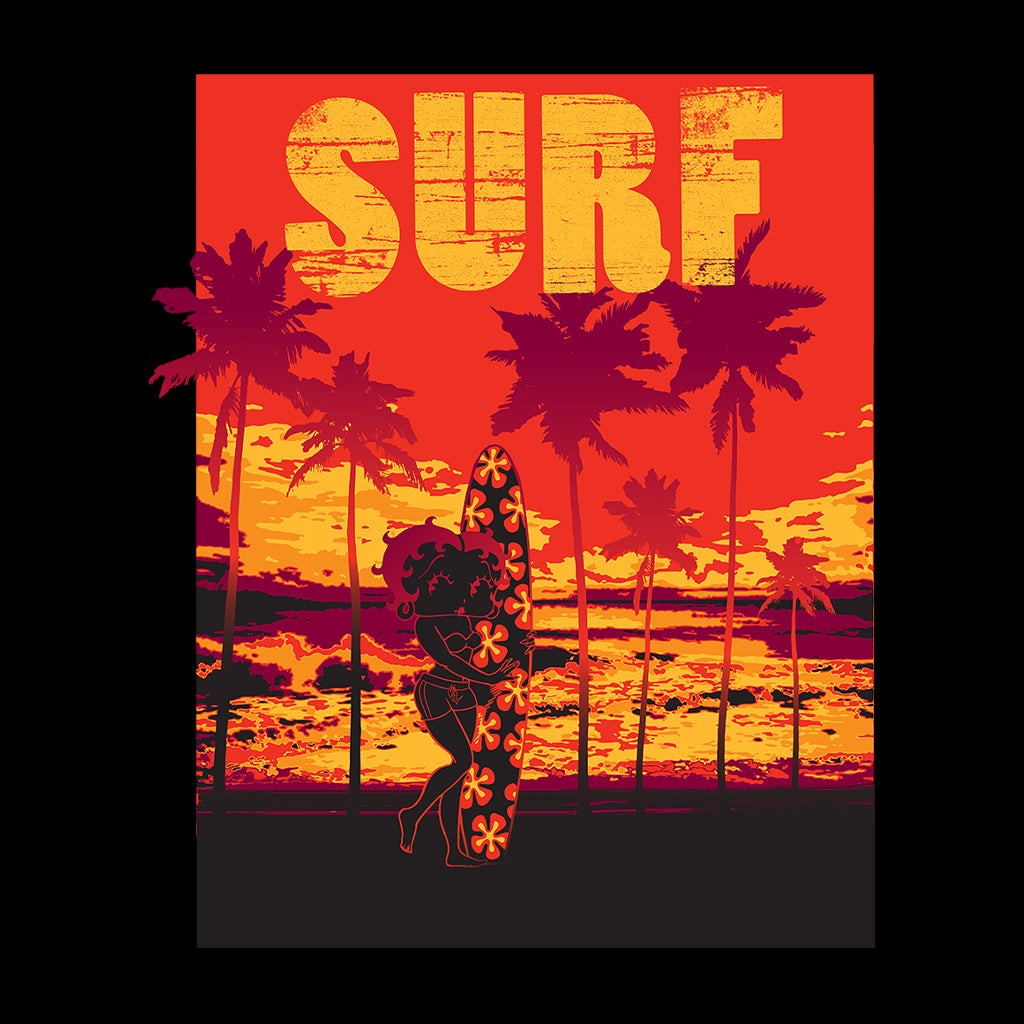 Betty Boop Surf Maui Surfboard Men's Hooded Sweatshirt