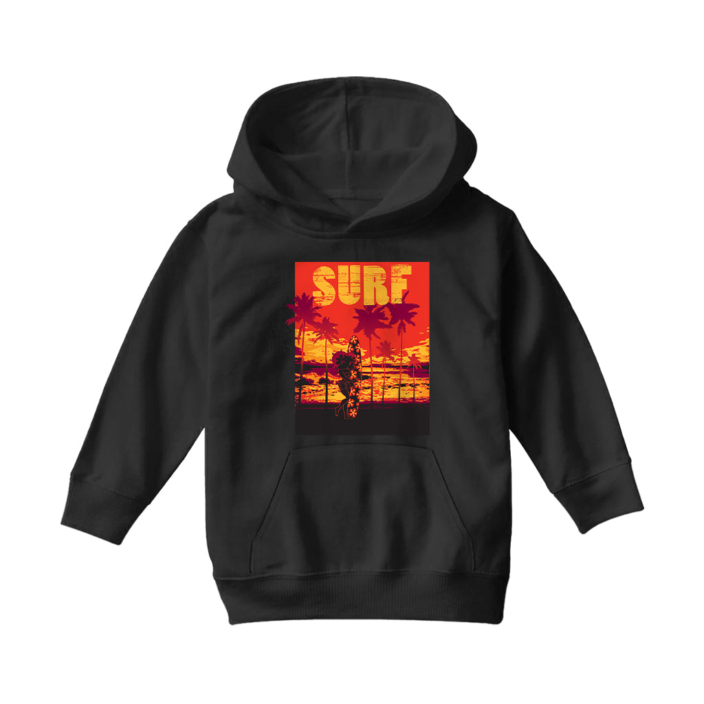 Betty Boop Surf Maui Surfboard Kids Hooded Sweatshirt