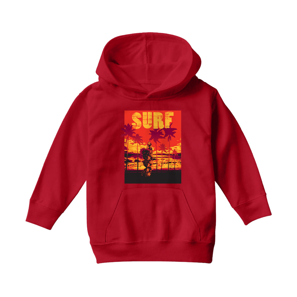 Betty Boop Surf Maui Surfboard Kids Hooded Sweatshirt