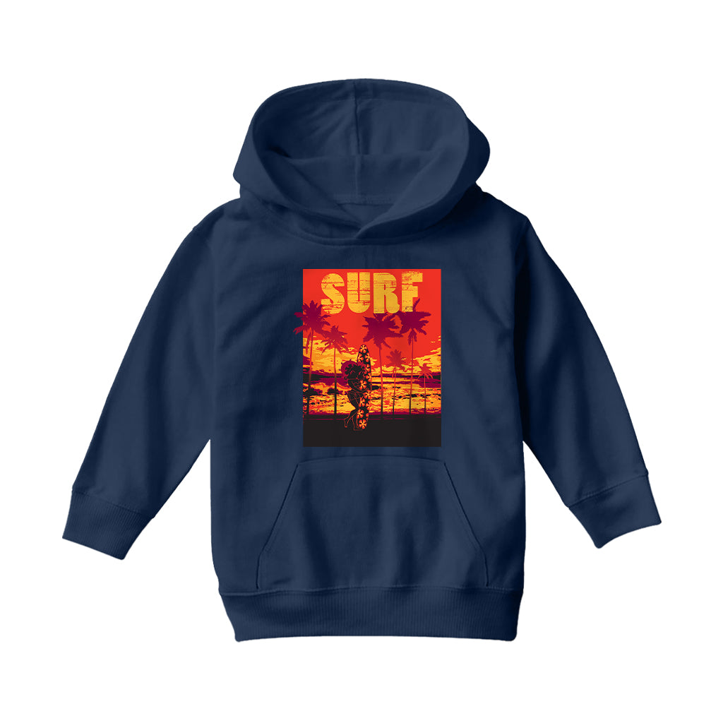Betty Boop Surf Maui Surfboard Kids Hooded Sweatshirt