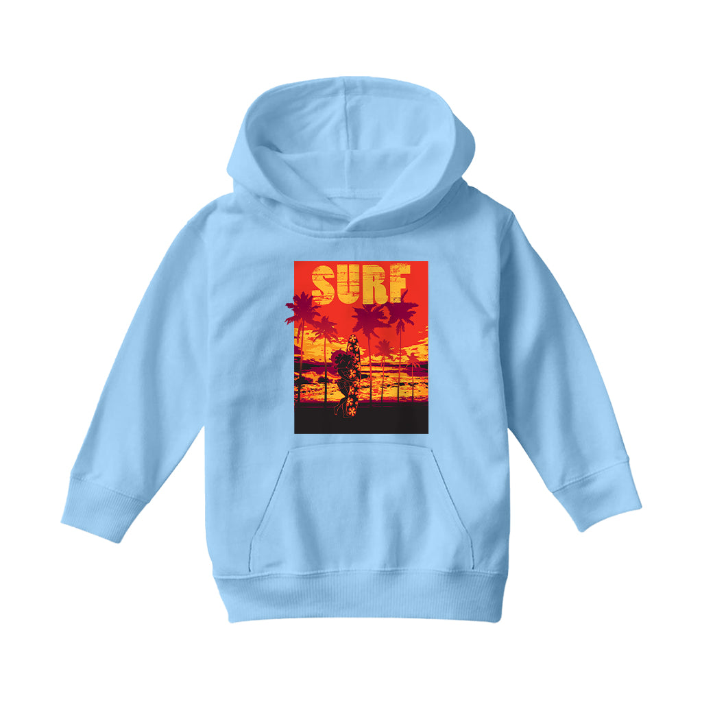 Betty Boop Surf Maui Surfboard Kids Hooded Sweatshirt