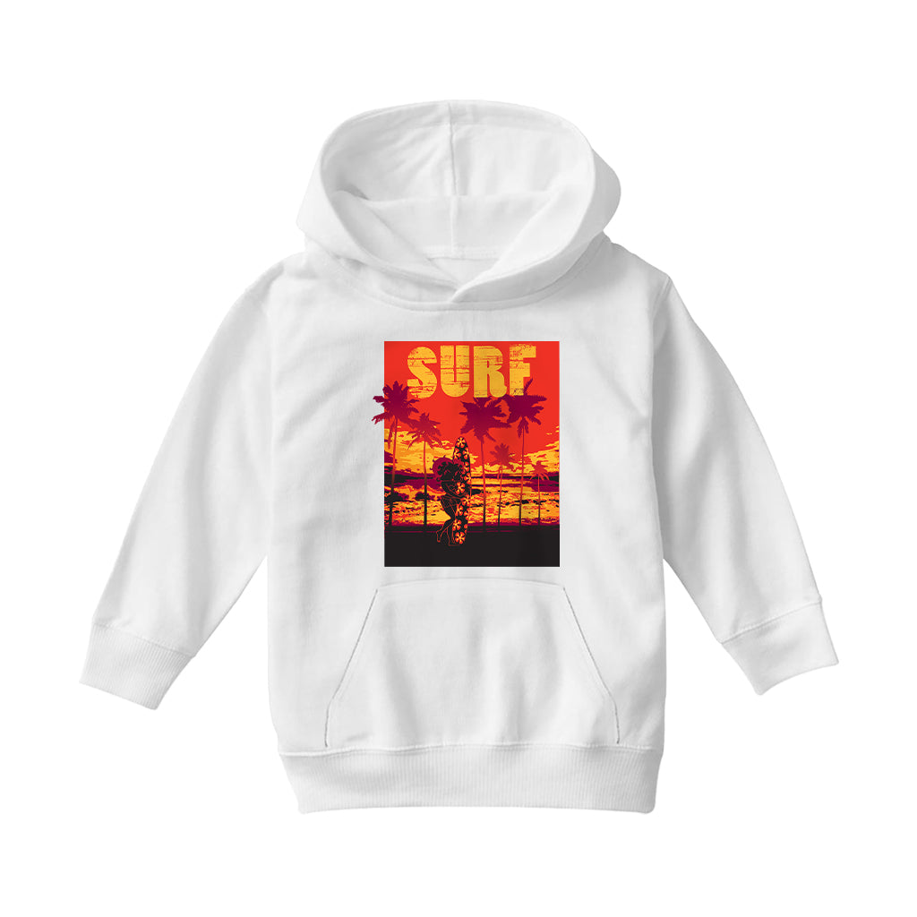 Betty Boop Surf Maui Surfboard Kids Hooded Sweatshirt