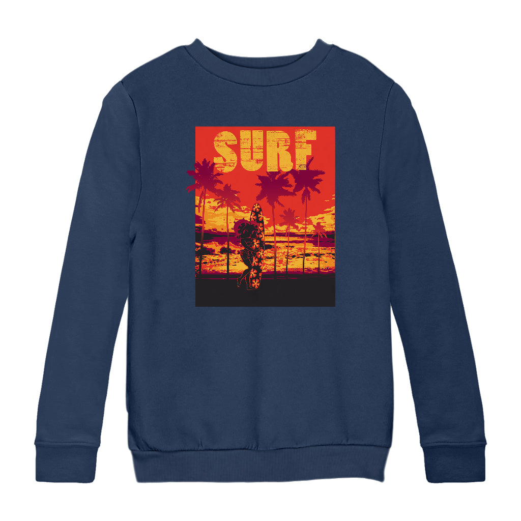 Betty Boop Surf Maui Surfboard Kids Sweatshirt