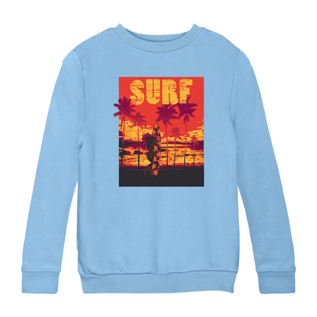Betty Boop Surf Maui Surfboard Kids Sweatshirt