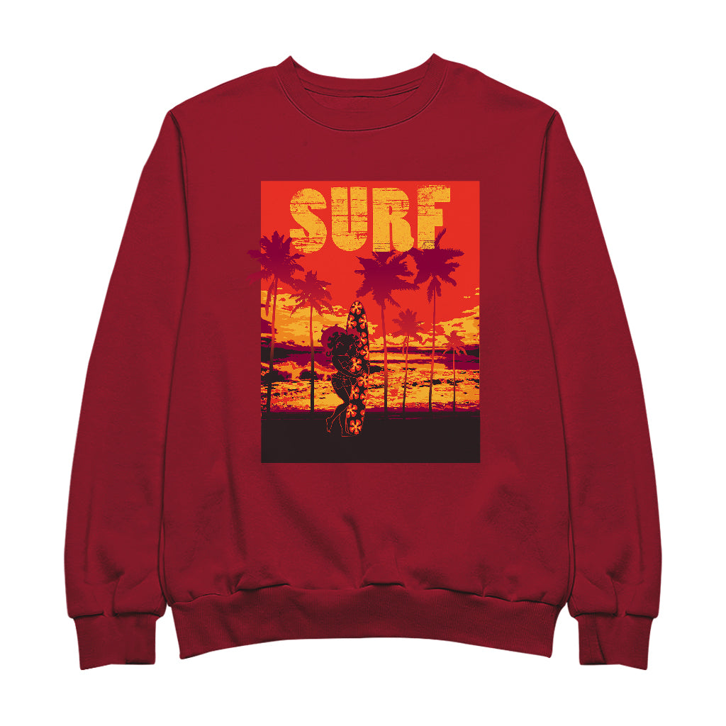 Betty Boop Surf Maui Surfboard Men's Sweatshirt
