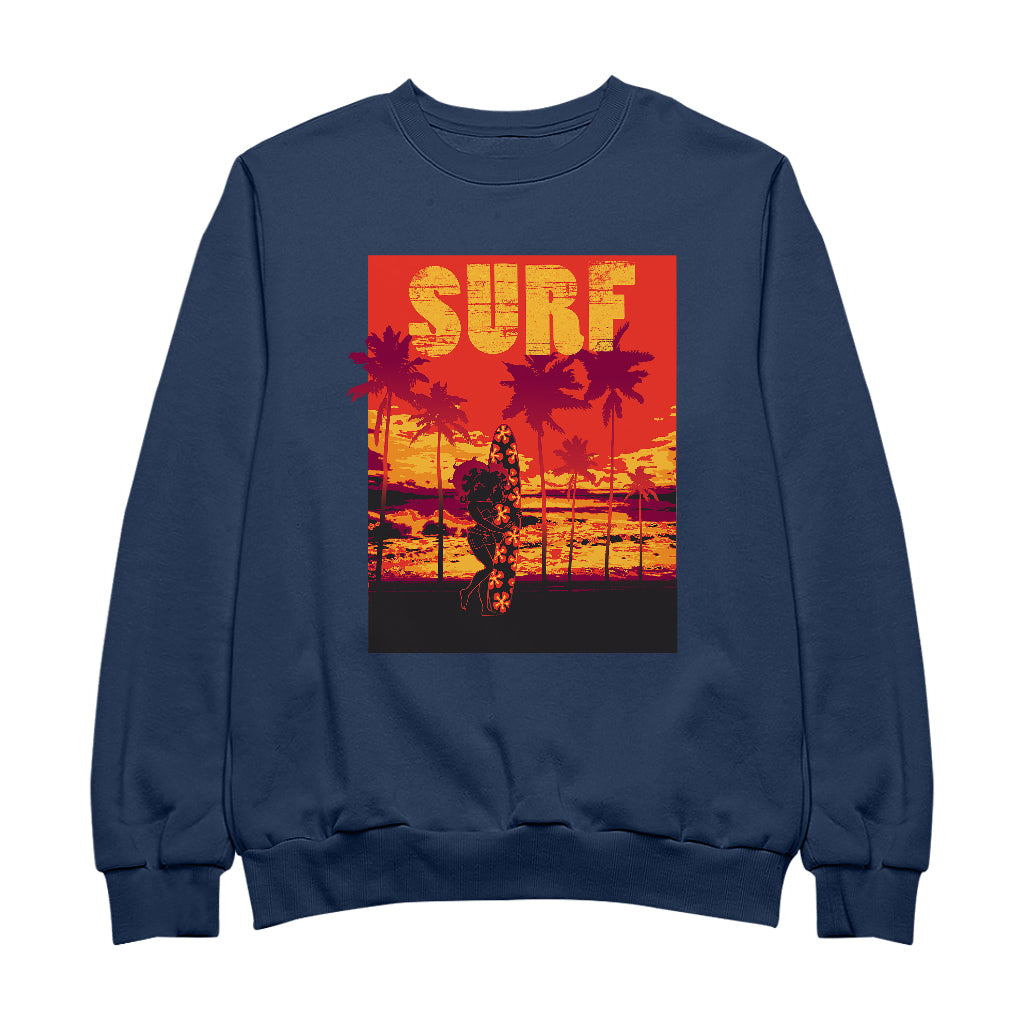 Betty Boop Surf Maui Surfboard Women's Sweatshirt