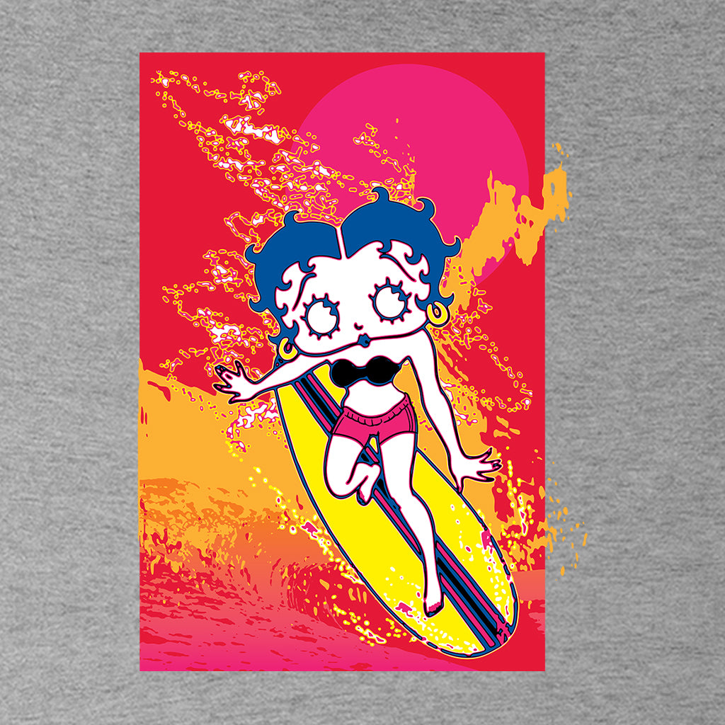 Betty Boop Surfing Sunset Wave Art Kids Sweatshirt