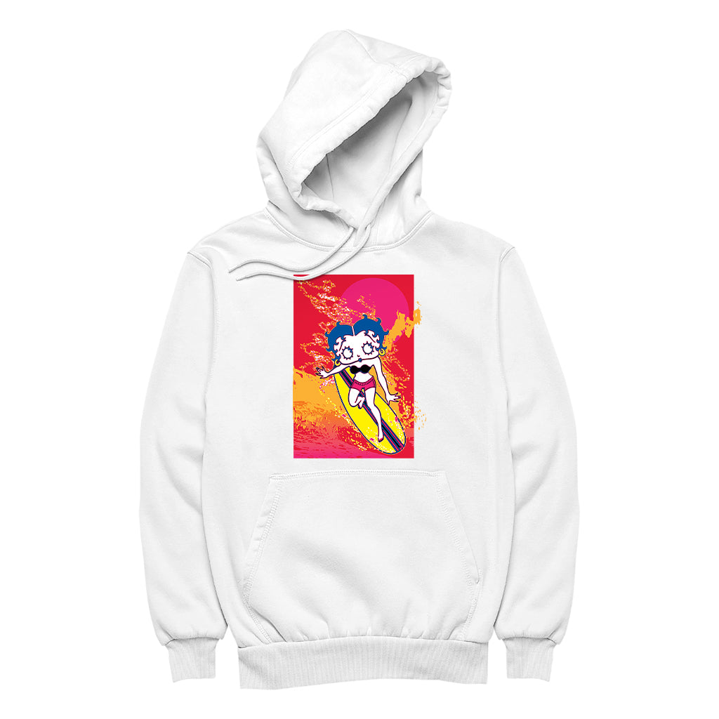 Betty Boop Surfing Sunset Wave Art Men's Hooded Sweatshirt