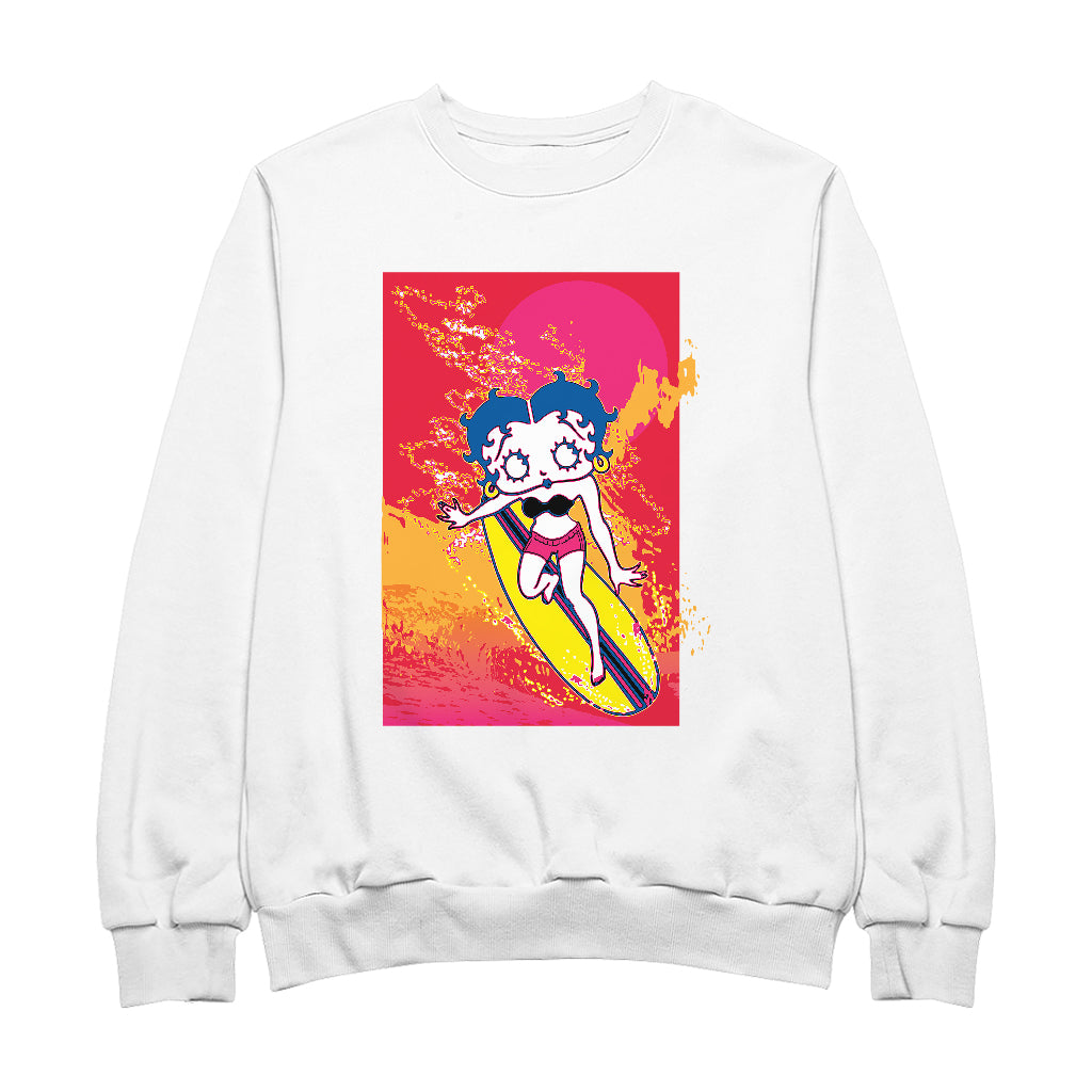 Betty Boop Surfing Sunset Wave Art Men's Sweatshirt