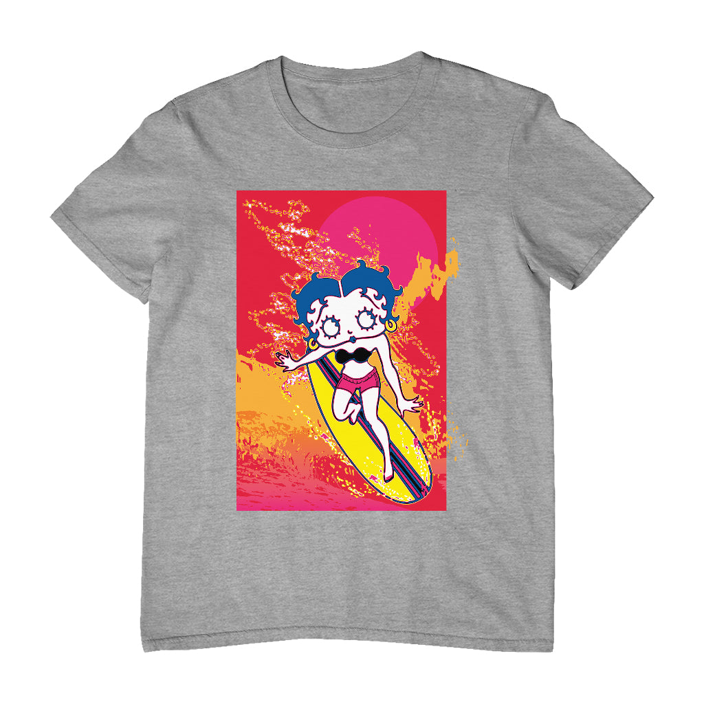 Betty Boop Surfing Sunset Wave Art Men's T-Shirt