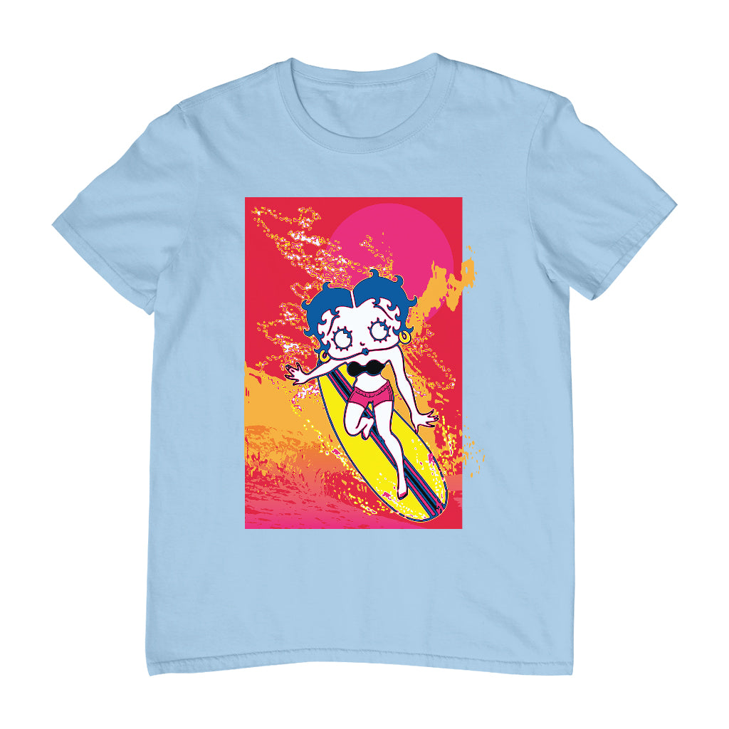 Betty Boop Surfing Sunset Wave Art Men's T-Shirt