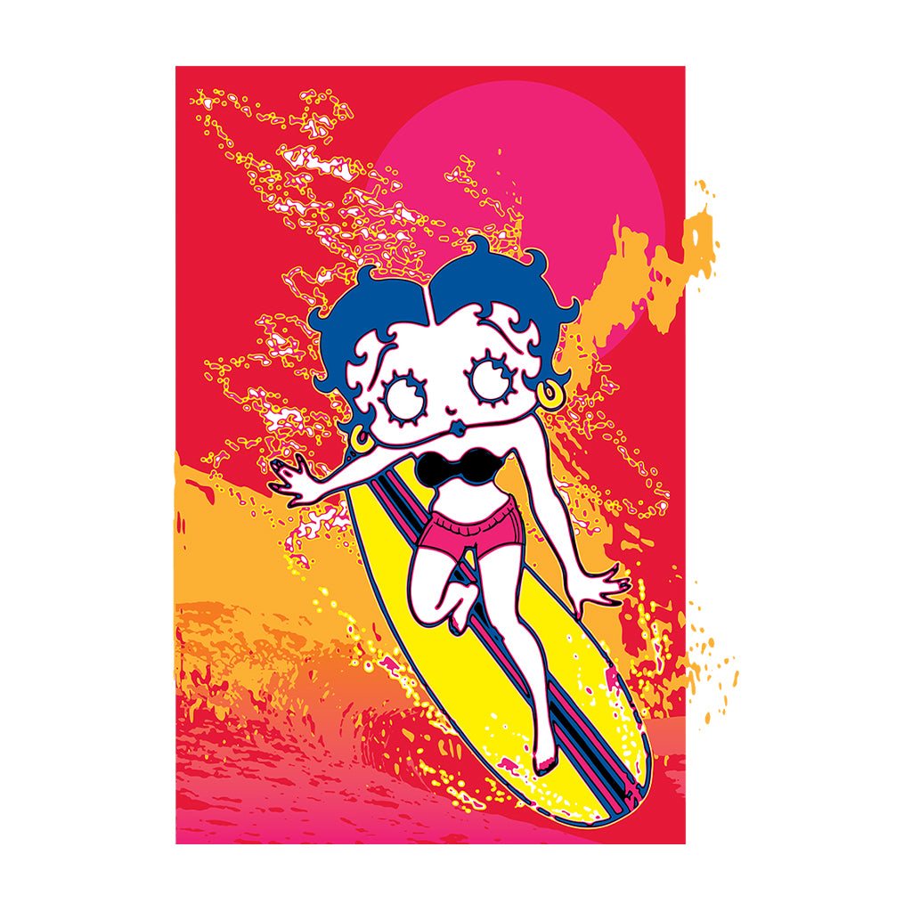 Betty Boop Surfing Sunset Wave Art Kids Sweatshirt