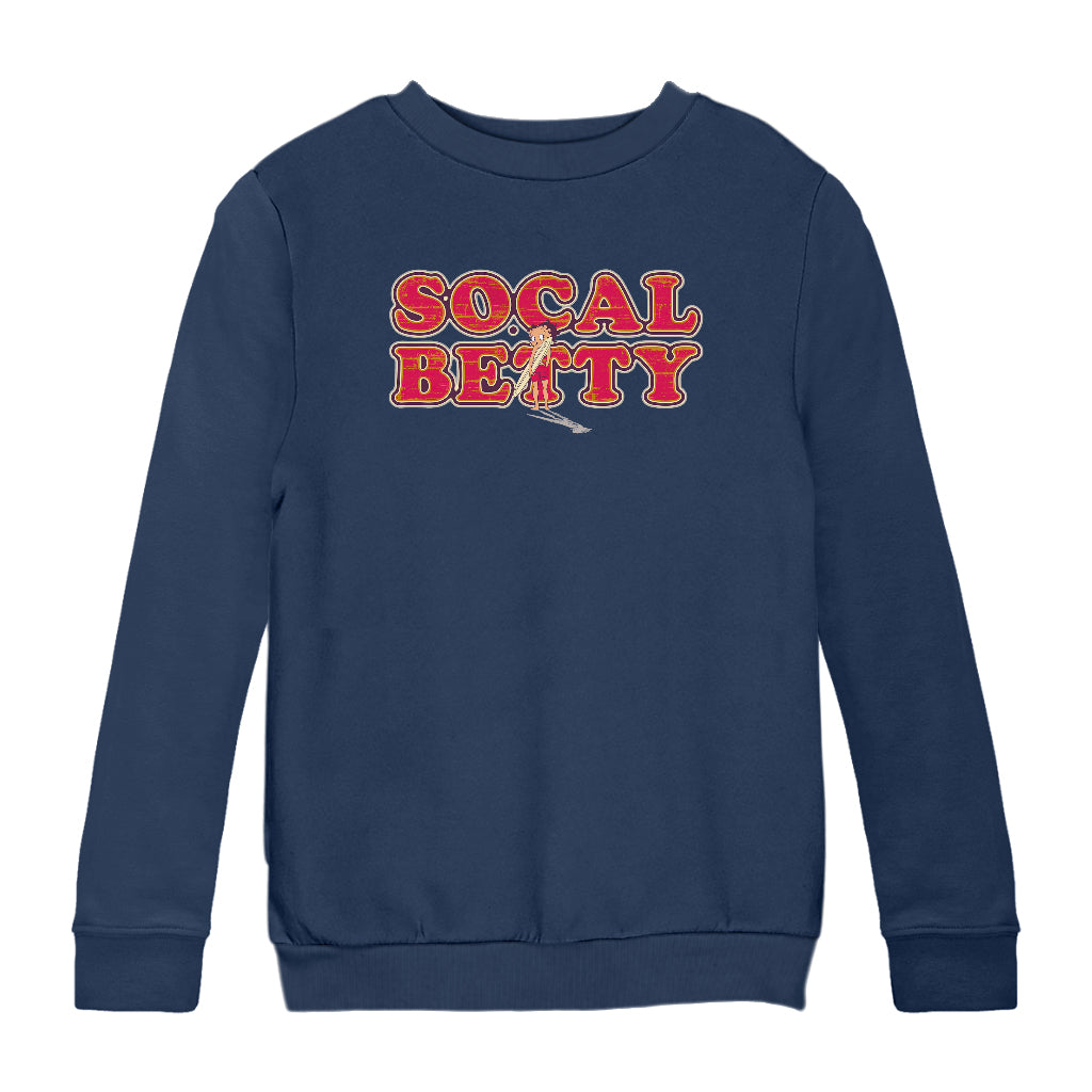 Betty Boop Socal Surfer Betty Kids Sweatshirt