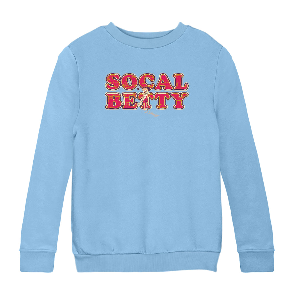 Betty Boop Socal Surfer Betty Kids Sweatshirt