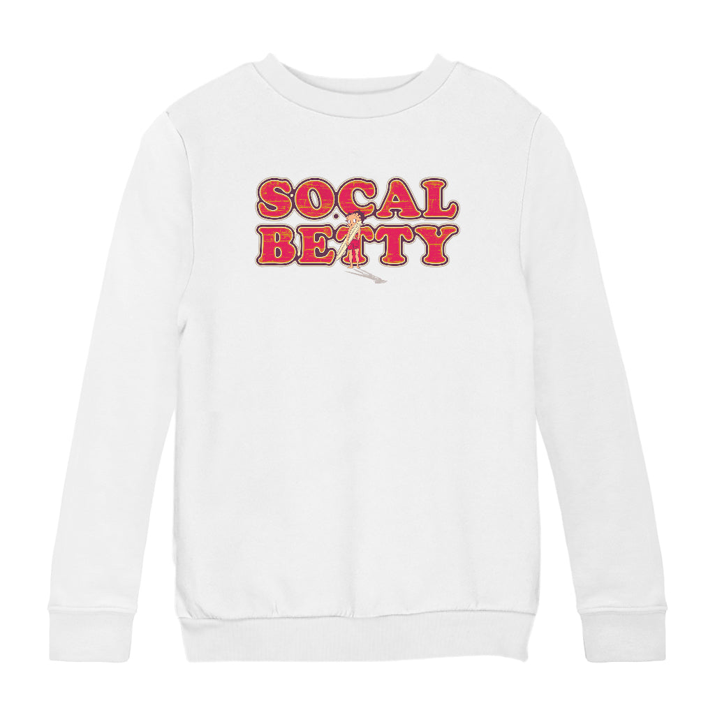 Betty Boop Socal Surfer Betty Kids Sweatshirt