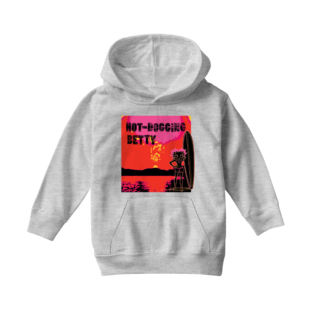 Betty Boop Hot Dogging Surfer Betty Kids Hooded Sweatshirt