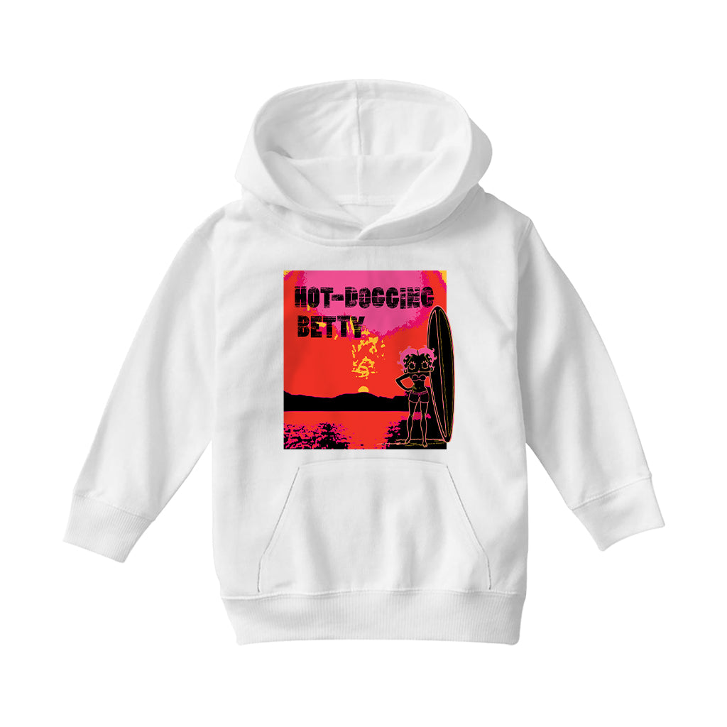 Betty Boop Hot Dogging Surfer Betty Kids Hooded Sweatshirt