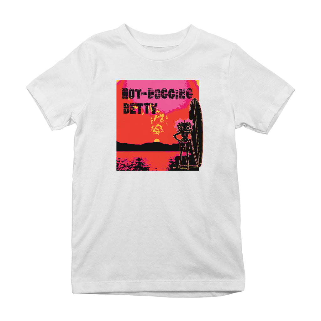 Betty Boop Hot Dogging Surfer Betty Kids T-Shirt