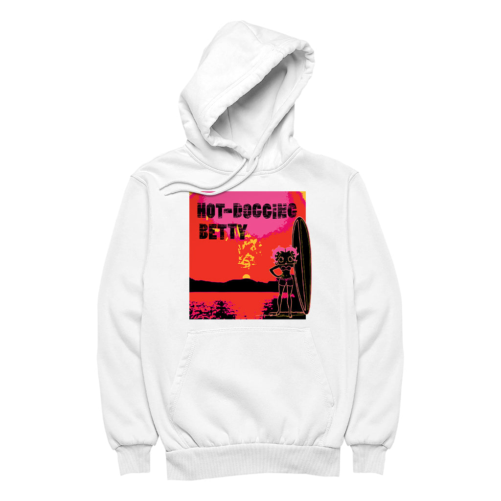 Betty Boop Hot Dogging Surfer Betty Men's Hooded Sweatshirt