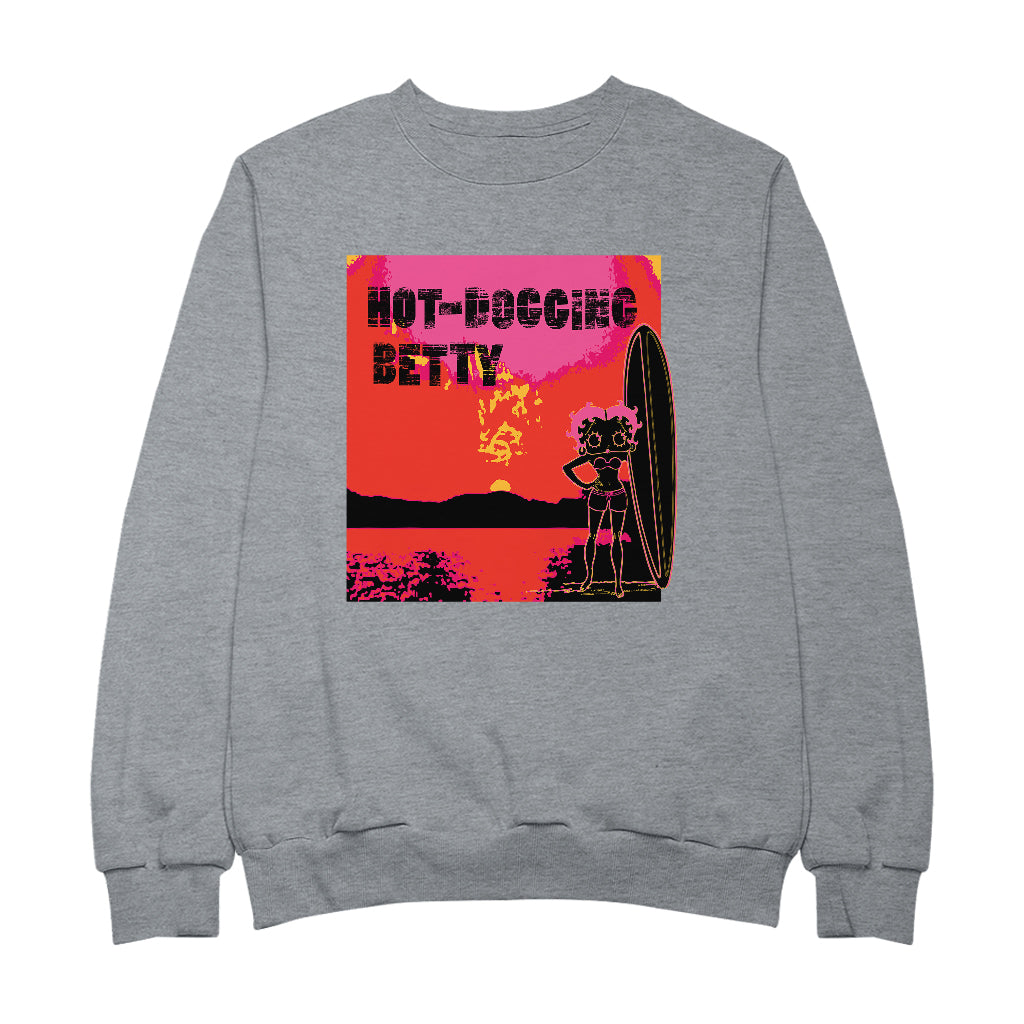 Betty Boop Hot Dogging Surfer Betty Men's Sweatshirt