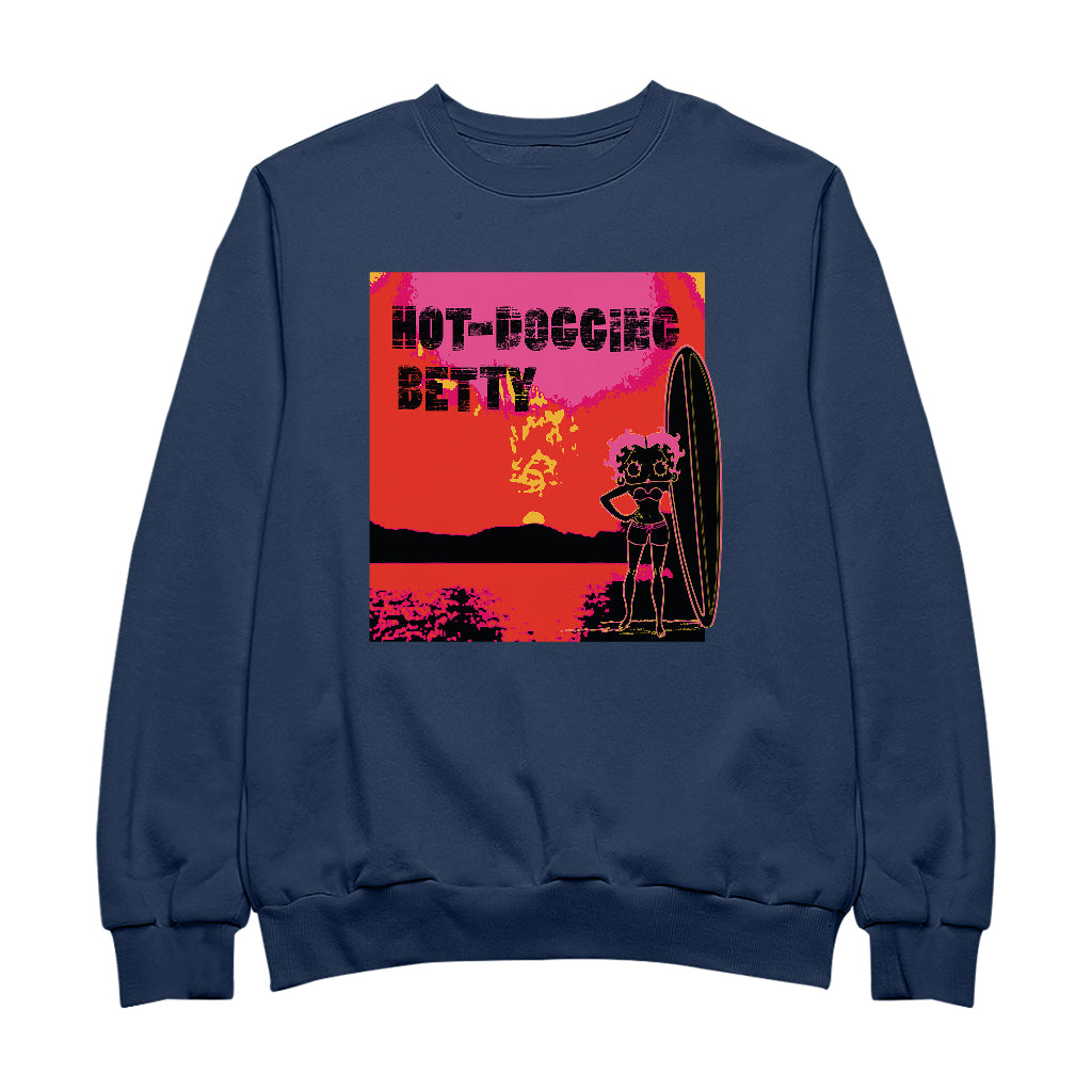 Betty Boop Hot Dogging Surfer Betty Men's Sweatshirt