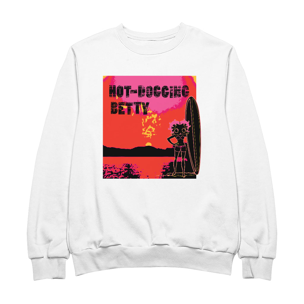 Betty Boop Hot Dogging Surfer Betty Women's Sweatshirt