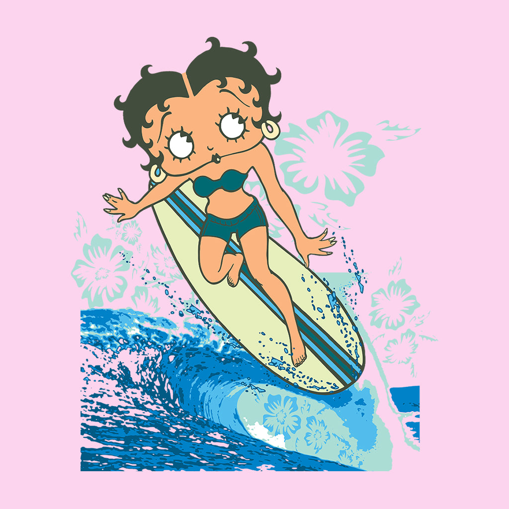 Betty Boop Flower Surfing Wave Kids Sweatshirt