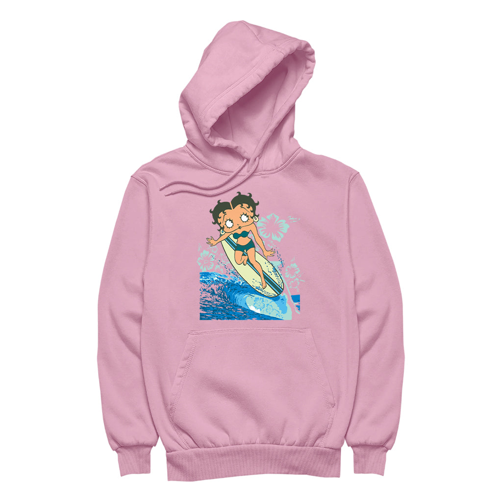 Betty Boop Flower Surfing Wave Men's Hooded Sweatshirt