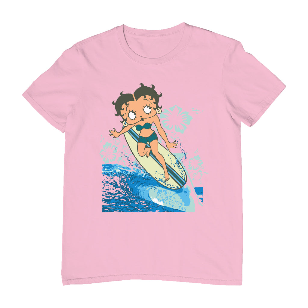 Betty Boop Flower Surfing Wave Men's T-Shirt