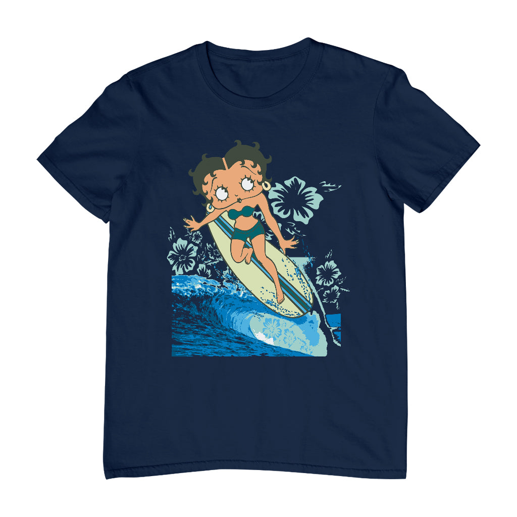 Betty Boop Flower Surfing Wave Men's T-Shirt