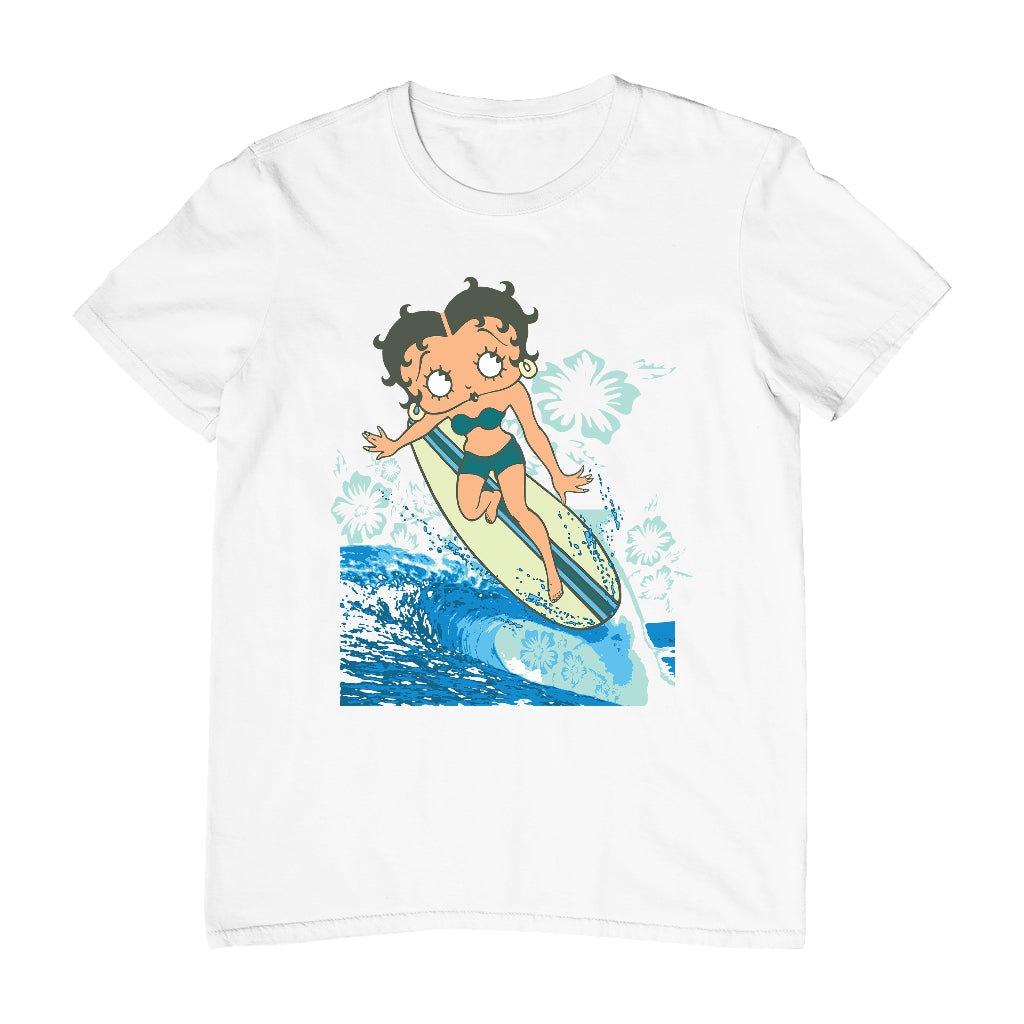 Betty Boop Flower Surfing Wave Men's T-Shirt