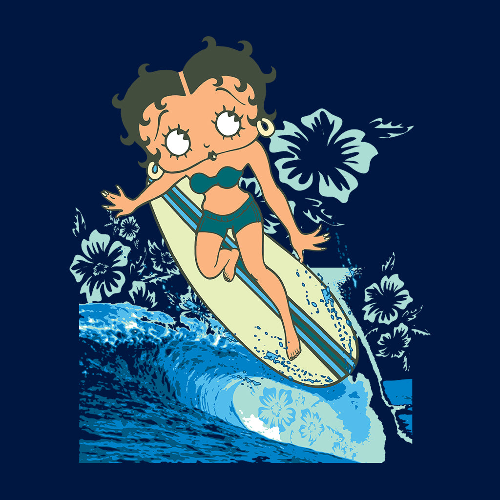 Betty Boop Flower Surfing Wave Men's Sweatshirt