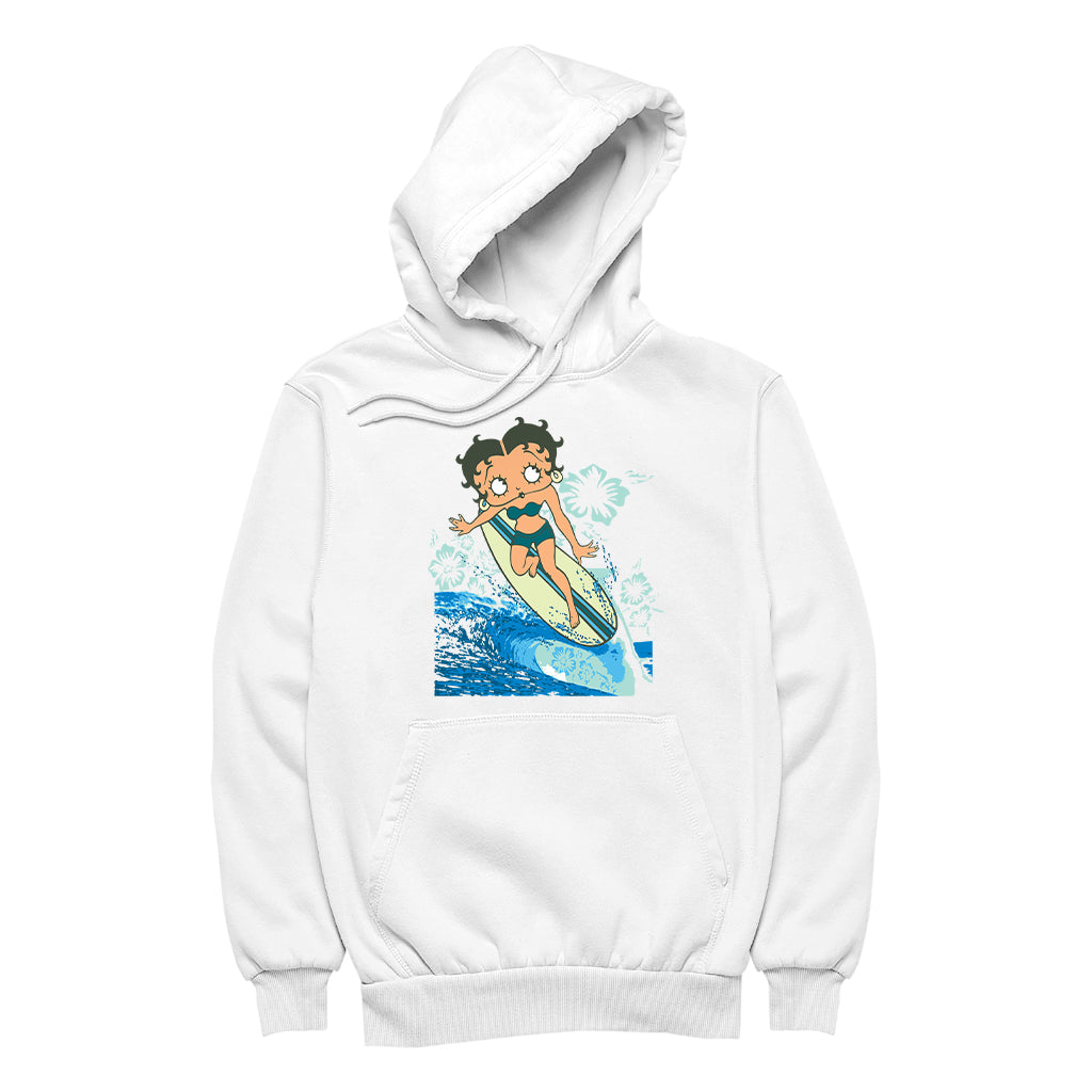 Betty Boop Flower Surfing Wave Women's Hooded Sweatshirt