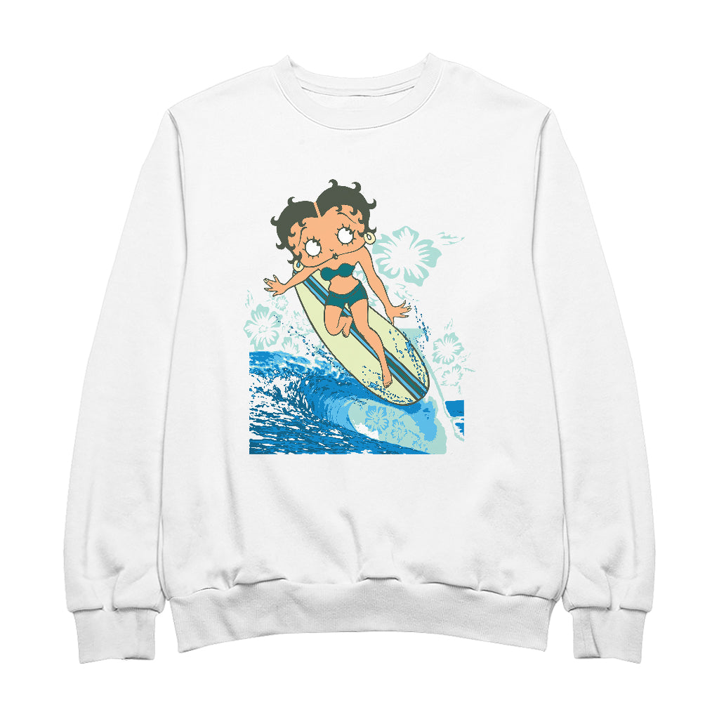 Betty Boop Flower Surfing Wave Women's Sweatshirt