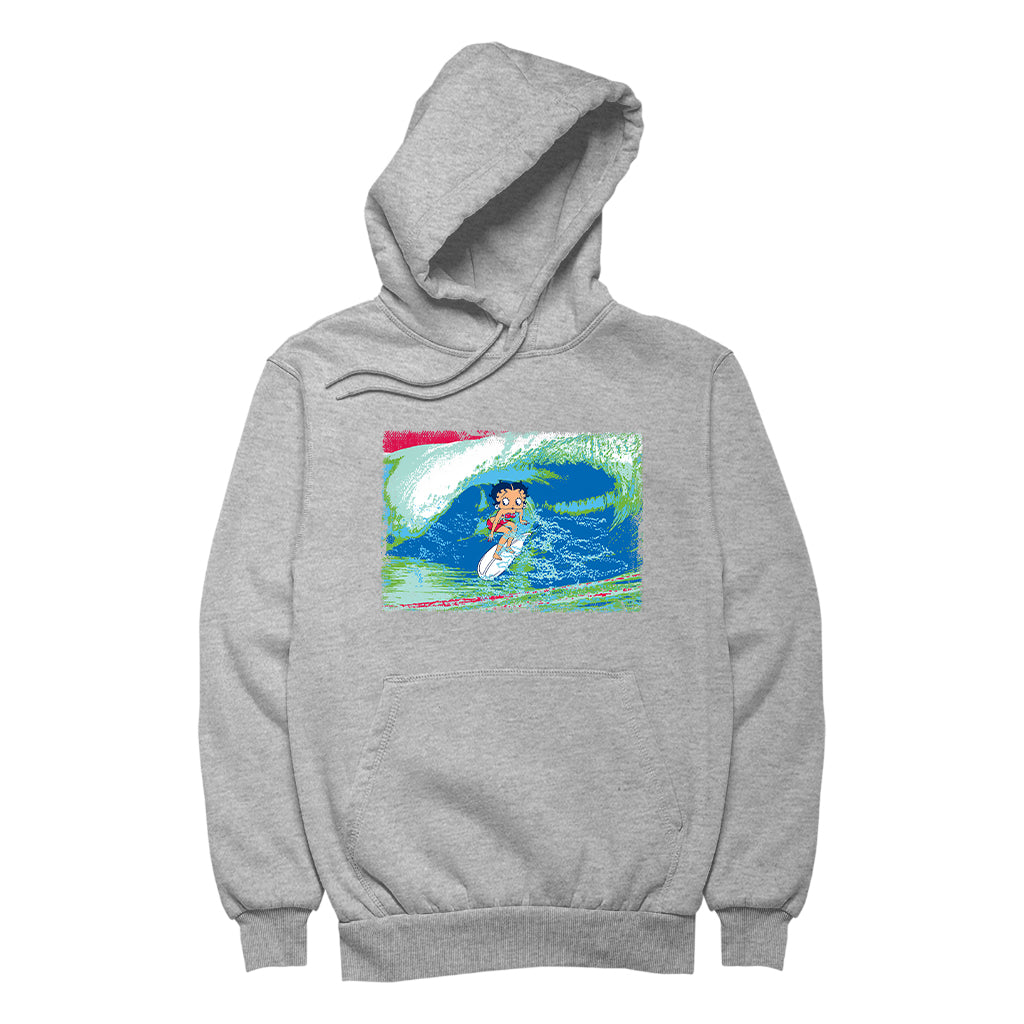 Betty Boop Green Blue Wave Surfing Men's Hooded Sweatshirt