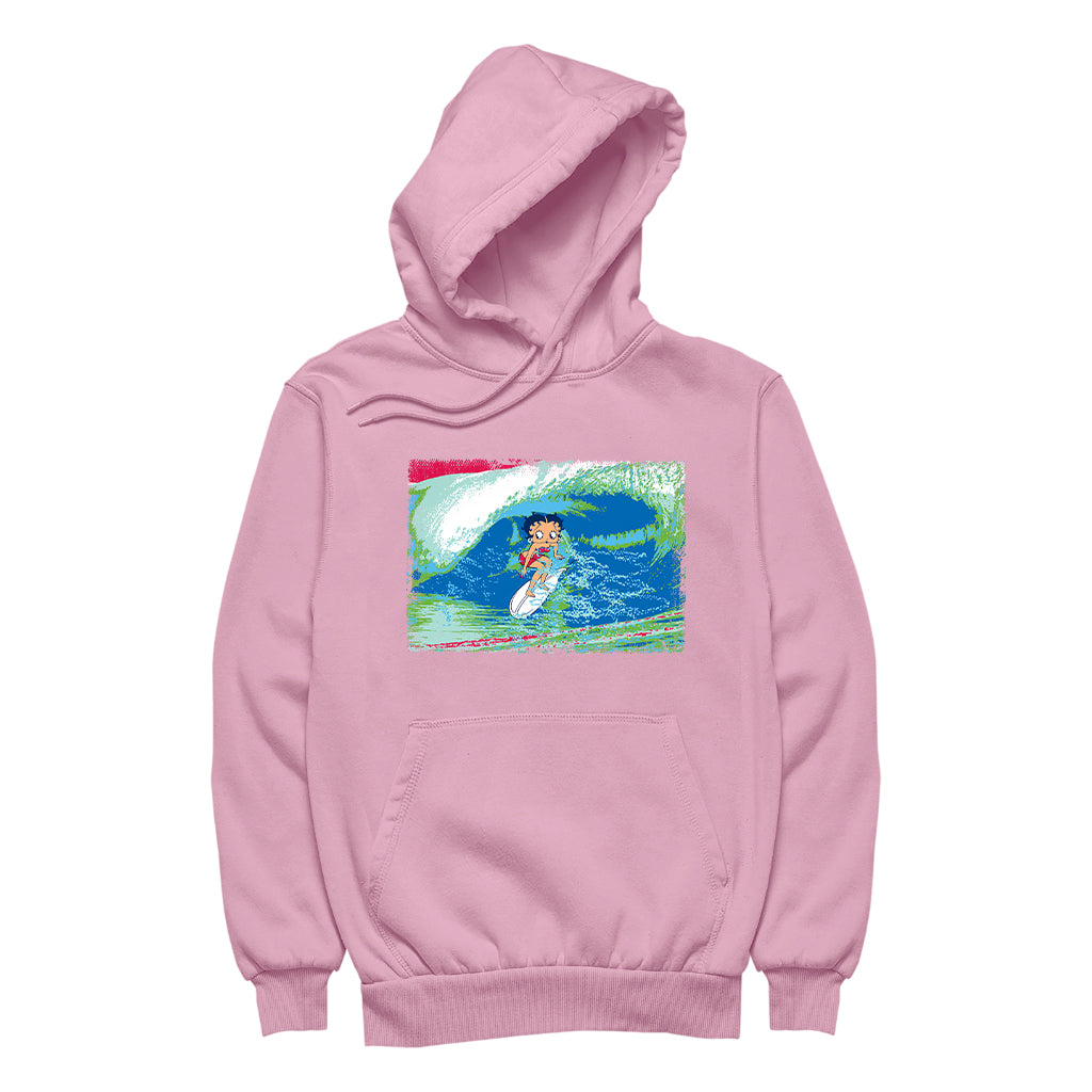 Betty Boop Green Blue Wave Surfing Men's Hooded Sweatshirt