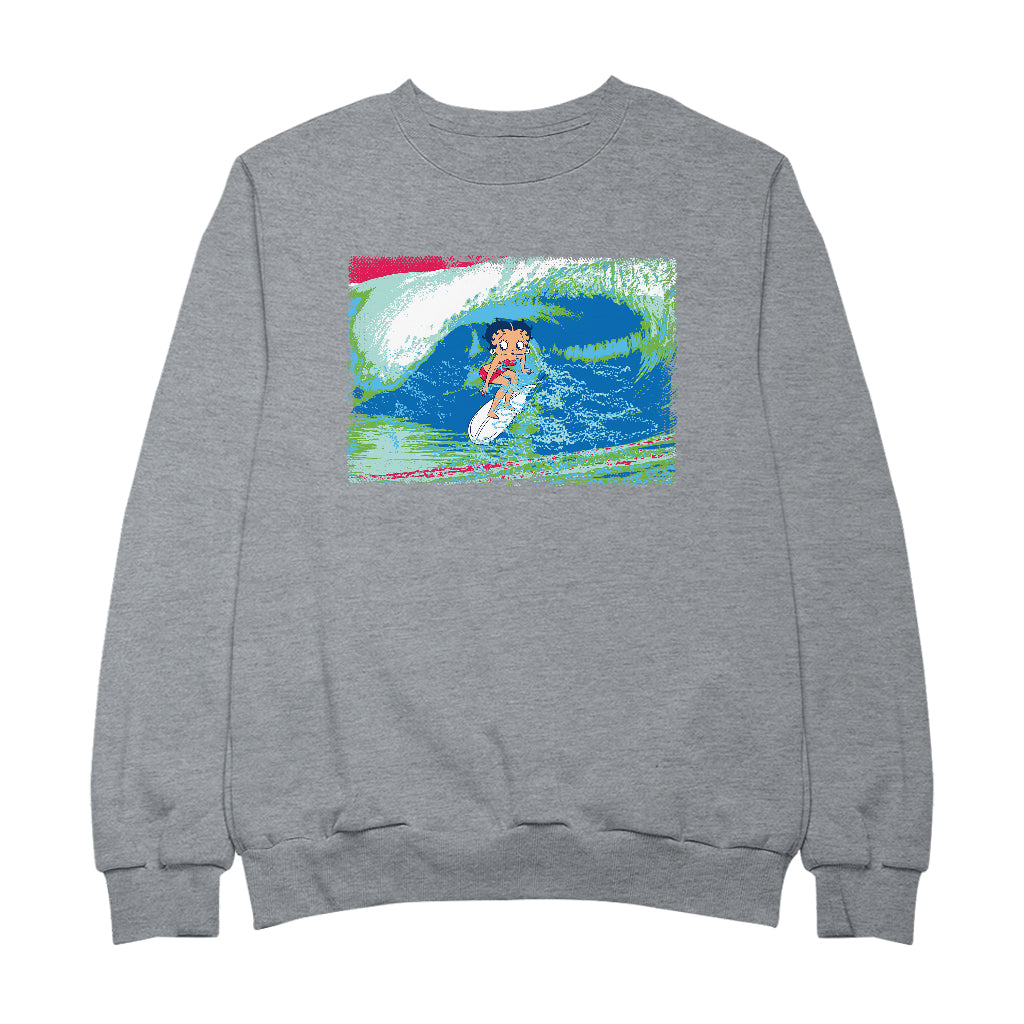 Betty Boop Green Blue Wave Surfing Men's Sweatshirt