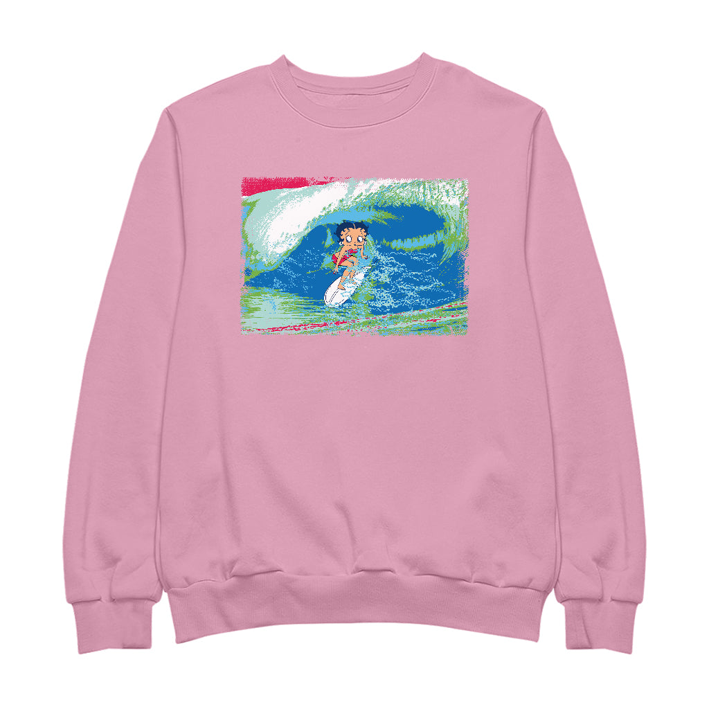 Betty Boop Green Blue Wave Surfing Men's Sweatshirt