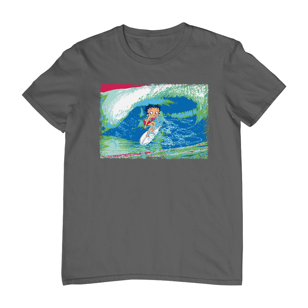 Betty Boop Green Blue Wave Surfing Men's T-Shirt