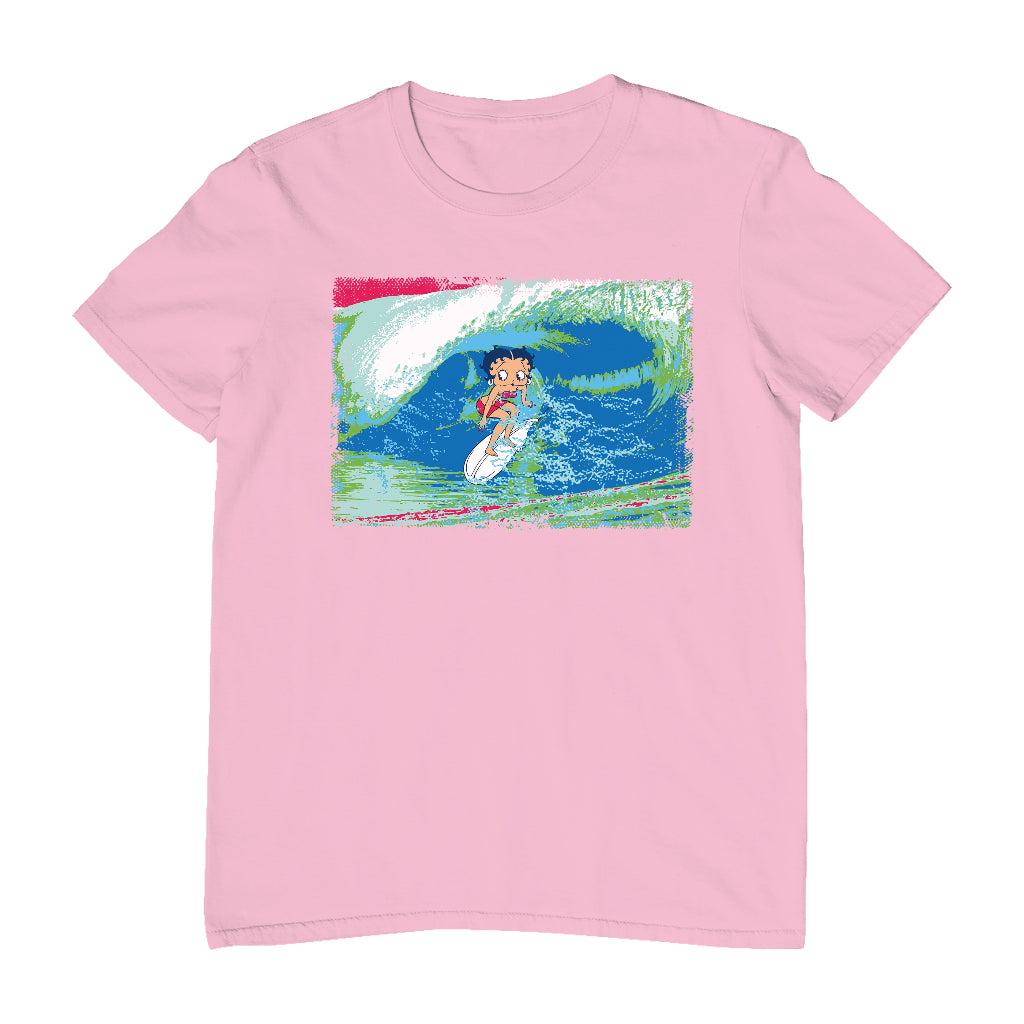 Betty Boop Green Blue Wave Surfing Men's T-Shirt