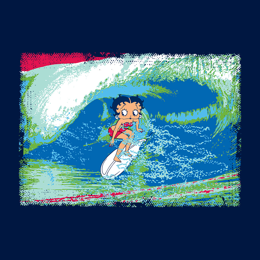 Betty Boop Green Blue Wave Surfing Kids Sweatshirt
