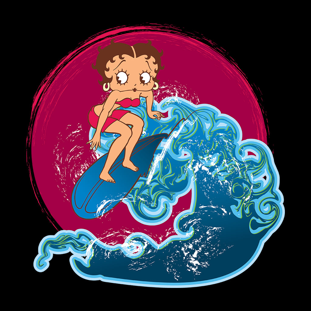 Betty Boop Surfing Big Wave Kids T-Shirt
