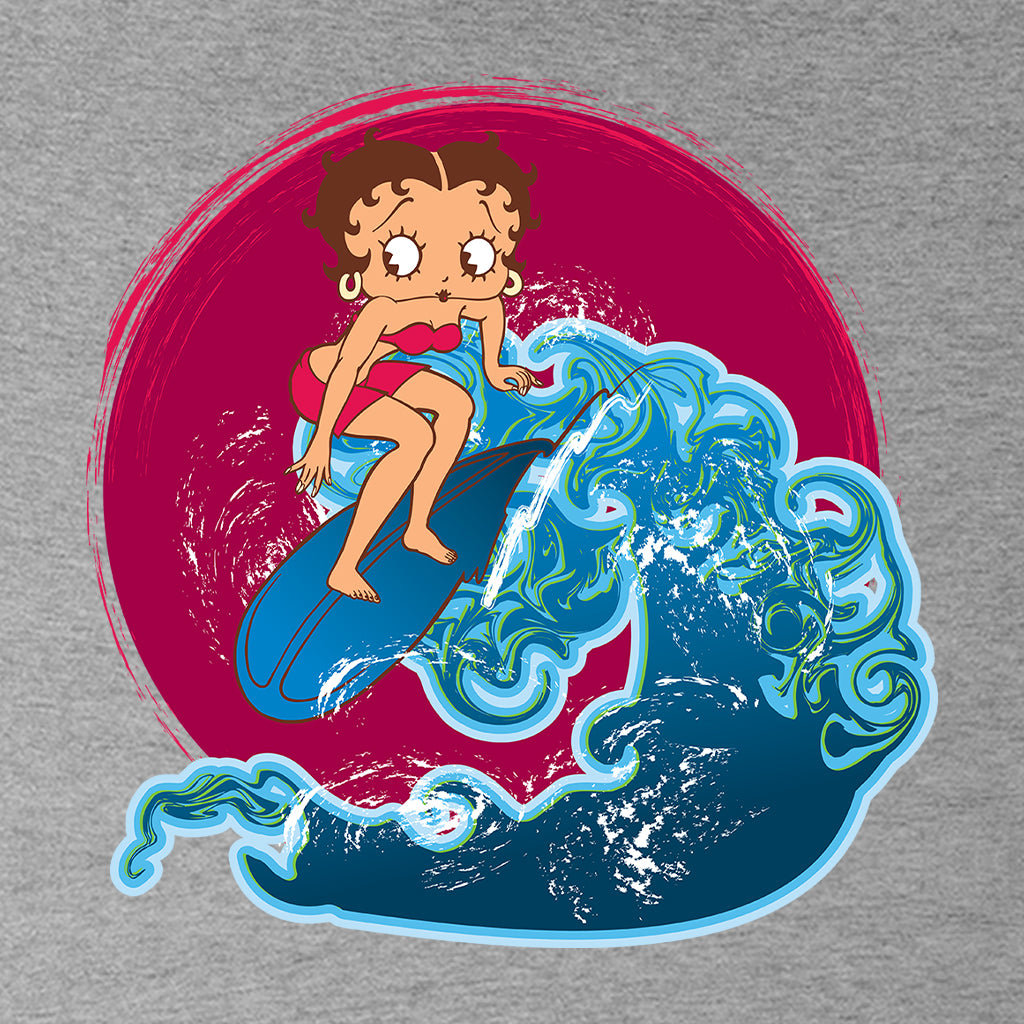 Betty Boop Surfing Big Wave Kids Hooded Sweatshirt