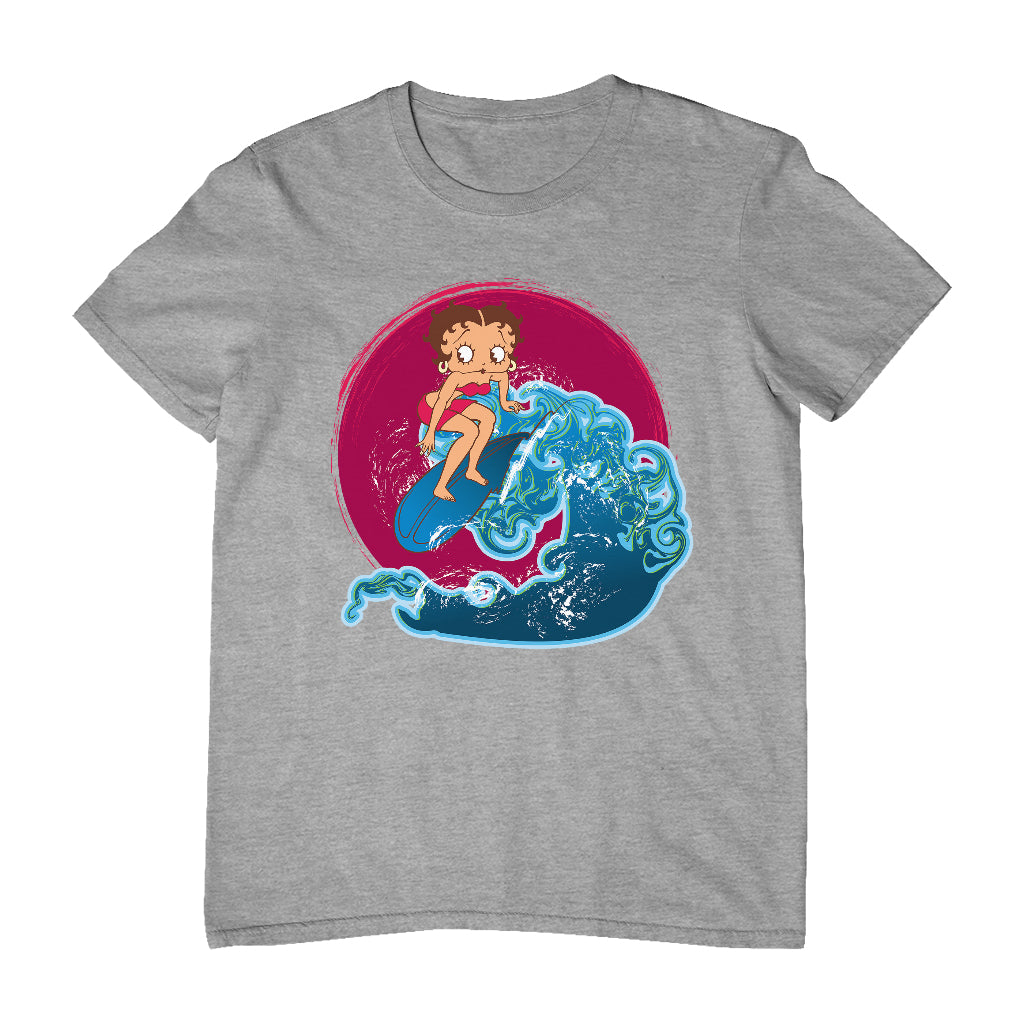 Betty Boop Surfing Big Wave Men's T-Shirt